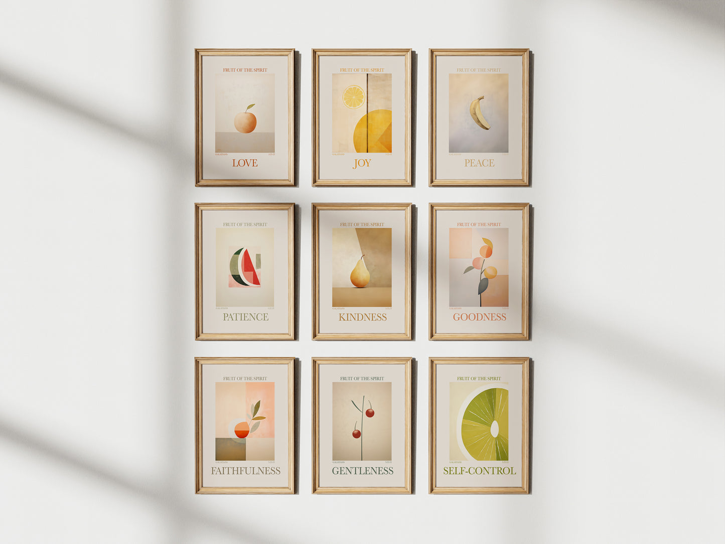 Fruit of the Spirit Print Set - Minimalist